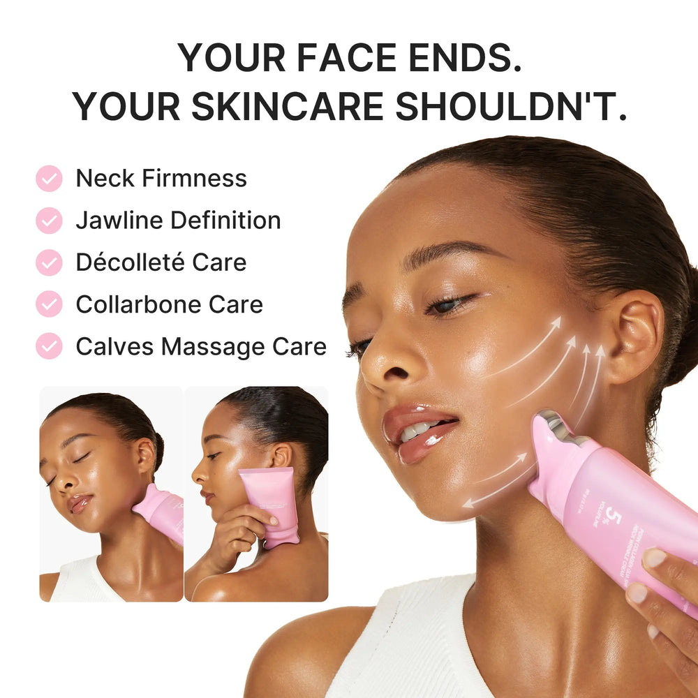 Neck jawline and décolleté skincare